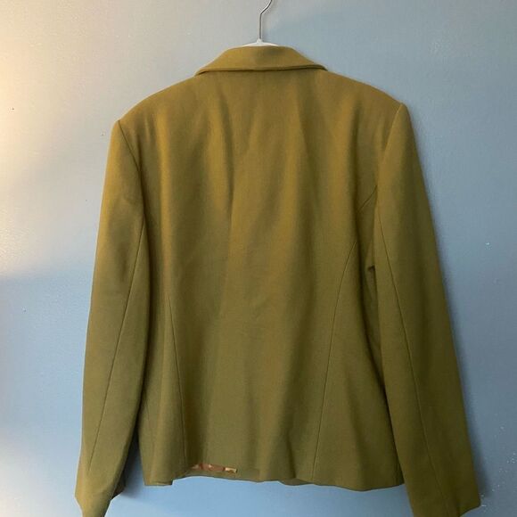 Adolfo womens Blazer Sz 12 ADOLFO International Structured Chartreuse - Picture 4 of 7